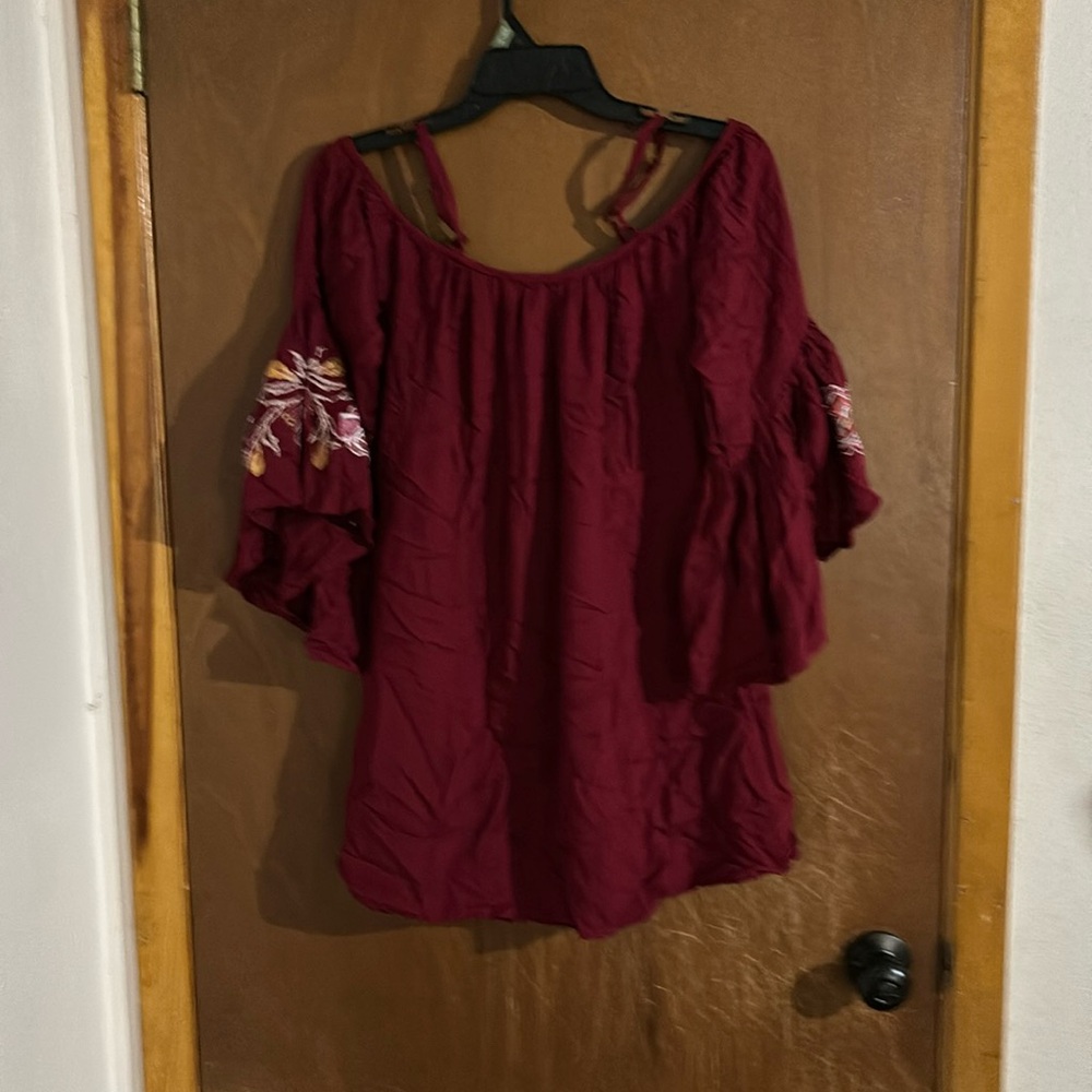 Red off the shoulder top